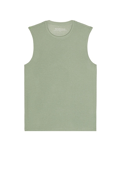 Beyond Yoga Featherweight Freeflo Muscle Tank in Grey Sage Heather