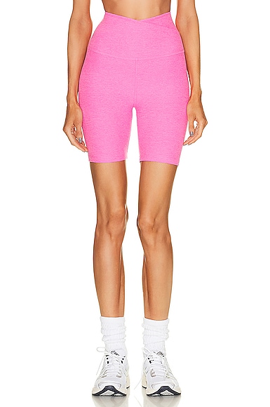 Beyond Yoga Spacedye At Your Leisure High Waisted Biker Short in Pink
