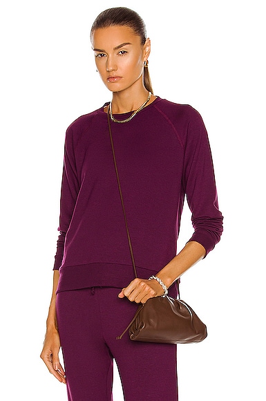Beyond Yoga Favorite Raglan Crew Pullover Sweatshirt in Purple