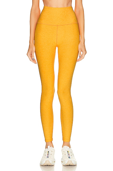 Beyond Yoga Spacedye Caught in the Midi High Waisted Legging in Orange