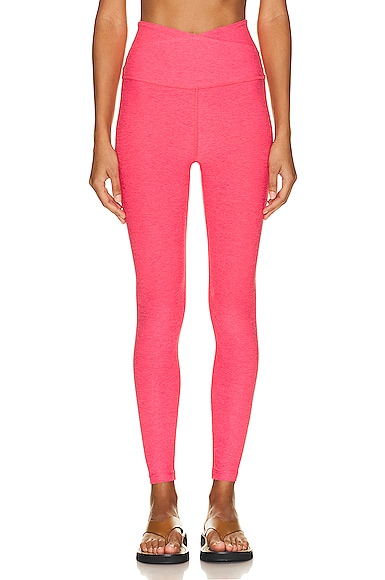 Beyond Yoga Spacedye At Your Leisure High Waisted Midi Legging in Coral