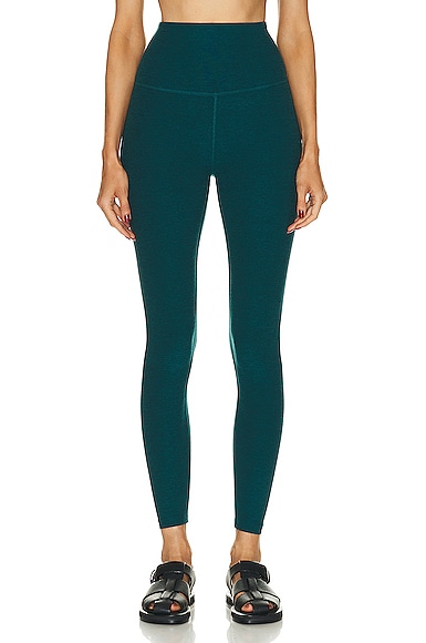 Spacedye Caught In The Midi High Waisted Legging in Teal