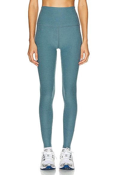 Spacedye Caught In The Midi High Waisted Legging in Teal