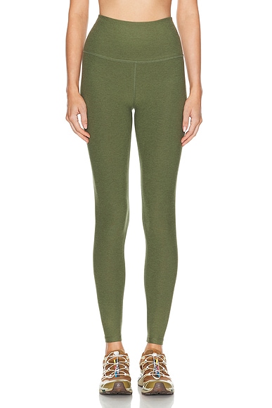 Spacedye Caught In The Midi High Waisted Legging in Sage
