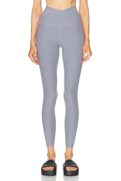 Beyond Yoga Spacedye At Your Leisure High Waisted Midi Legging in Cloud Gray Heather
