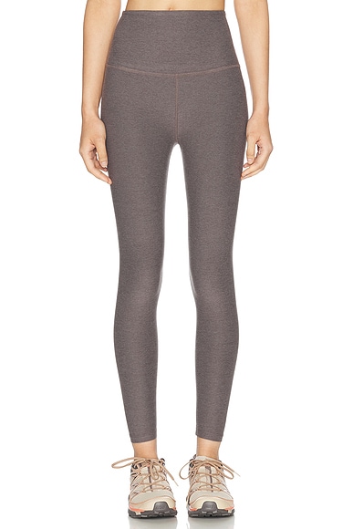 Beyond Yoga Spacedye Caught in The Midi High Waisted Legging in Soft Umber Heather