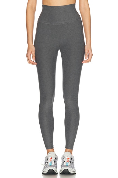 Beyond Yoga Spacedye Caught in The Midi High Waisted Legging in True Gray Heather