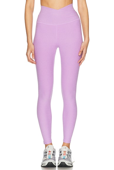 Beyond Yoga Spacedye At Your Leisure High Waisted Midi Legging in Lilac Petal Heather