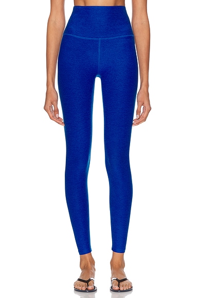Beyond Yoga Spacedye Caught in The Midi High Waisted Legging in Court Blue Heather
