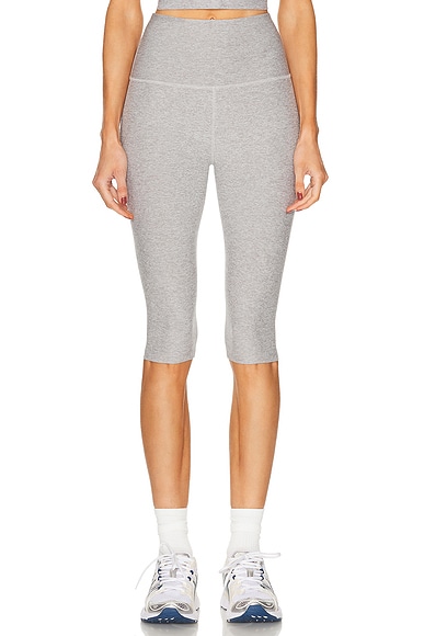 Beyond Yoga Spacedye High Waisted Pedal Pusher Legging in Silver Mist