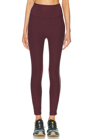 Beyond Yoga Spacedye Ready Midi Legging in Midnight Burgundy Heather