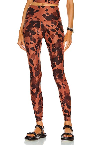 Beyond Yoga Spacedye Caught in the Midi Printed High Waisted Legging in Brown