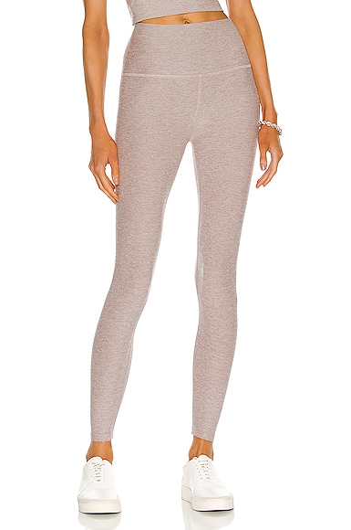 Beyond Yoga Spacedye Caught in the Midi High Waisted Legging in Beige