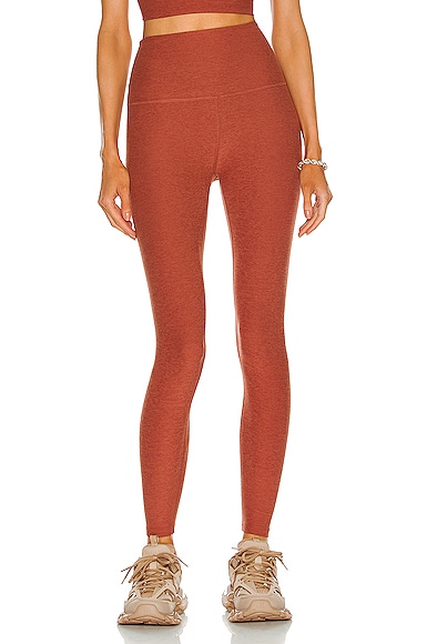 Beyond Yoga Spacedye Caught in the Midi High Waisted Legging in Rust
