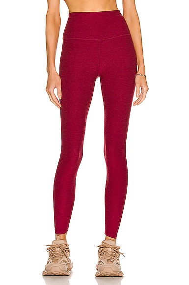 Beyond Yoga Spacedye Caught in the Midi High Waisted Legging in Red
