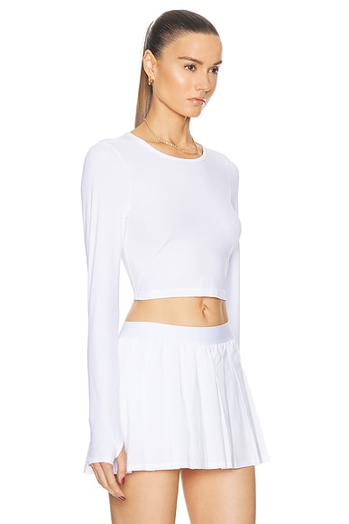 Shop Beyond Yoga Powerbeyond Lite Cardio Cropped Pullover In Lunar White