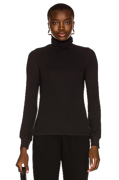 Beyond Yoga The Essential Ribbed Turtleneck Top in Black