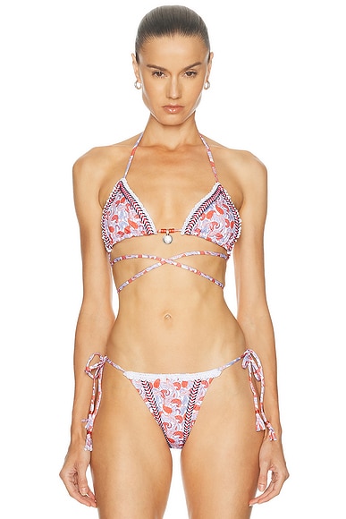 Bananhot Luna Moon Bikini Top in Catalan Paisley