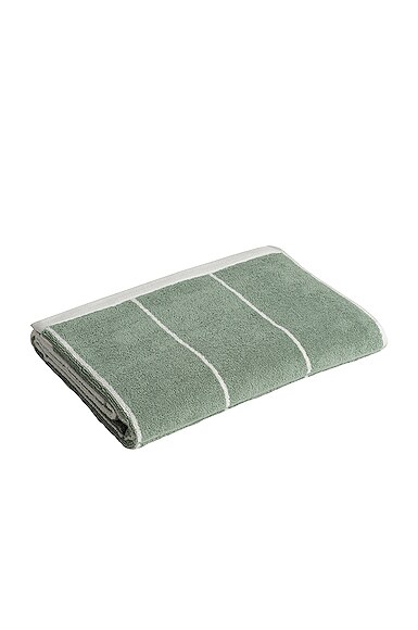 Shop Baina Organic Cotton Towel Set 08 In Sage & Chalk
