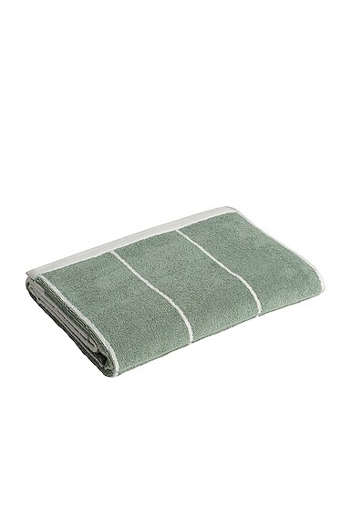 Baina Organic Cotton Towel Set 08 In Sage & Chalk
