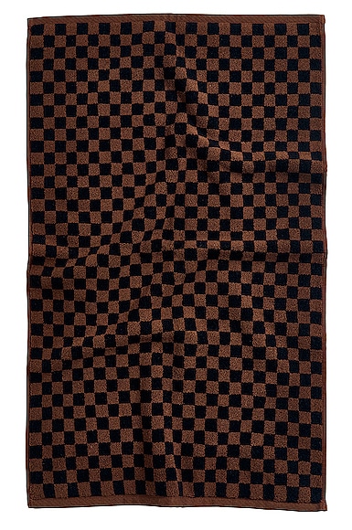 Shop Baina Beppu Bath Mat In Tabac & Noir