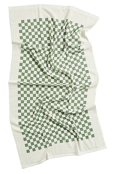 Baina Roman Pool Towel In Sage & Chalk