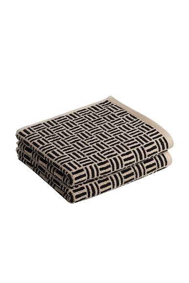 BAINA Torrens Hand Towel Set in Sand & Noir
