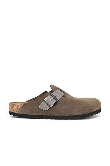 BIRKENSTOCK Boston Mule in Concrete Gray