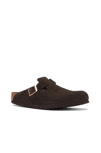 Shop Birkenstock Boston Suede In Mocha