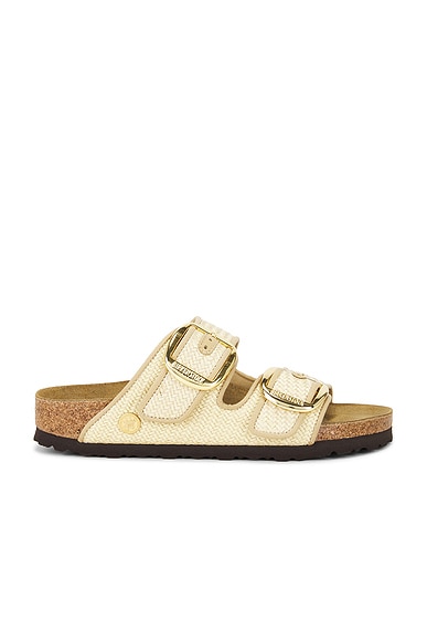 BIRKENSTOCK Arizona Big Buckle Sandal in Raffia Natural