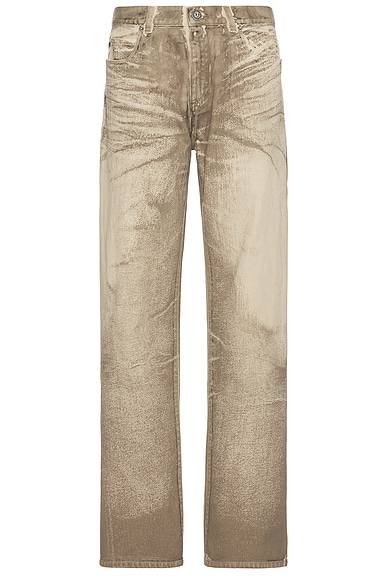 BALMAIN Regular Denim Jeans in Beige