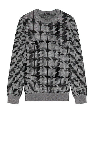 Monogram Wool & Linen Crewneck