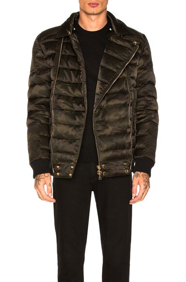 Double Zip Quilted Down Jacket