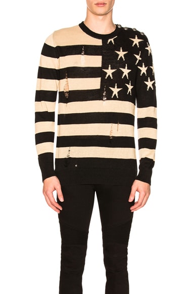American Flag Pullover Sweater
