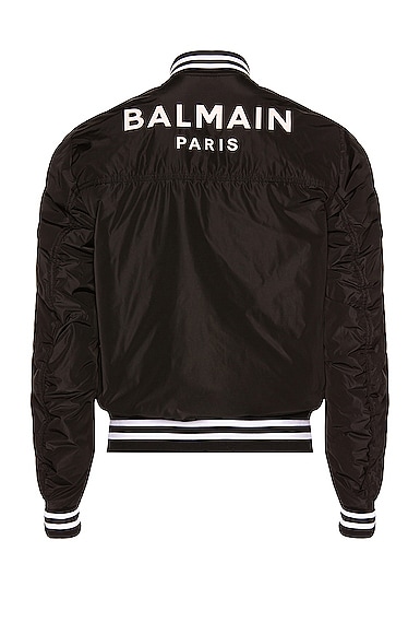 BALMAIN Bomber Jacket in Noir & Blanc | FWRD