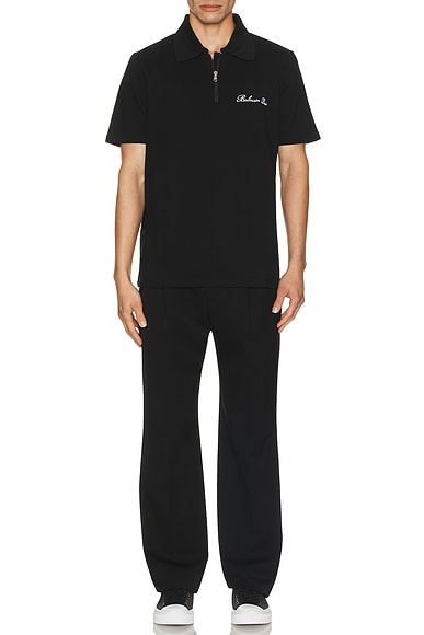 Signature Embroidered Zipped Polo