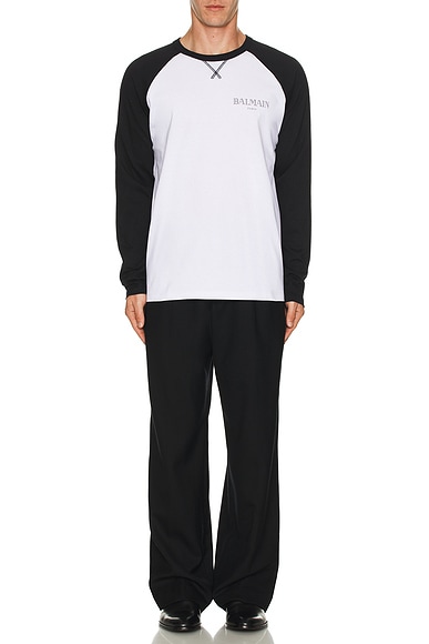 Lips Print Raglan Long Sleeve T-Shirt