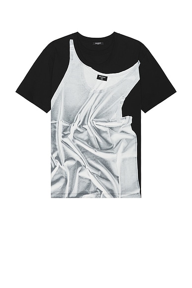 Tシャツ・カットソー BALMAIN Trompe l'oeil t-shirt Amazon.com: Balmain, Trompe L'oeil Jersey Crewneck T-Shirt