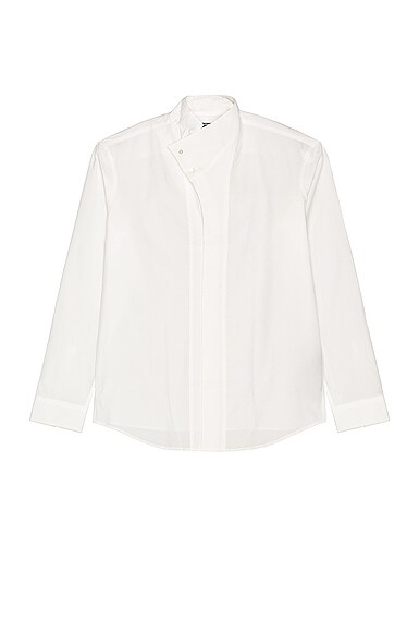 Asymmetric Collar Cotton Shirt