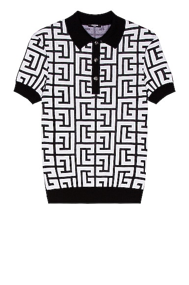 Maxi Monogram Wool & Linen Polo Shirt