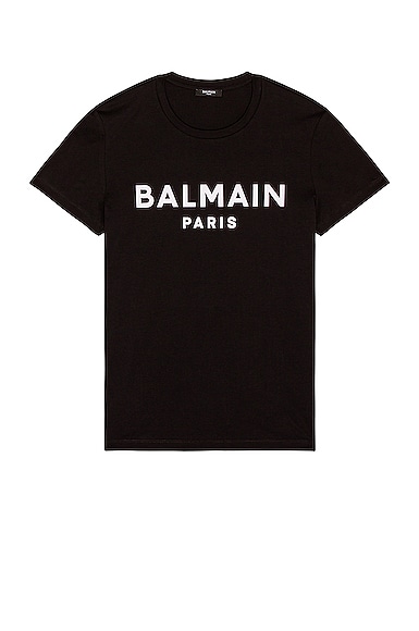 BALMAIN Balmain Flock T-Shirt Classic Fit in Black