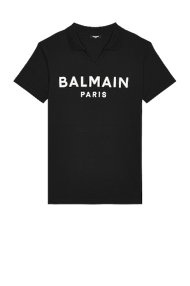 Balmain Printed Polo Collar T-shirt