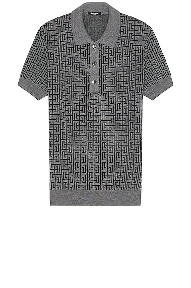Monogram Wool & Linen Polo