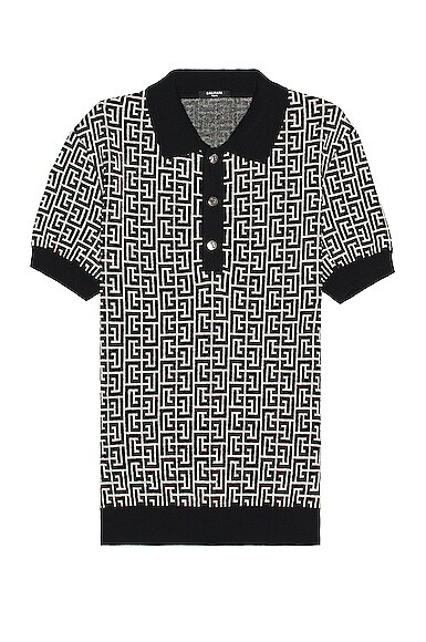 Monogram Wool & Linen Polo