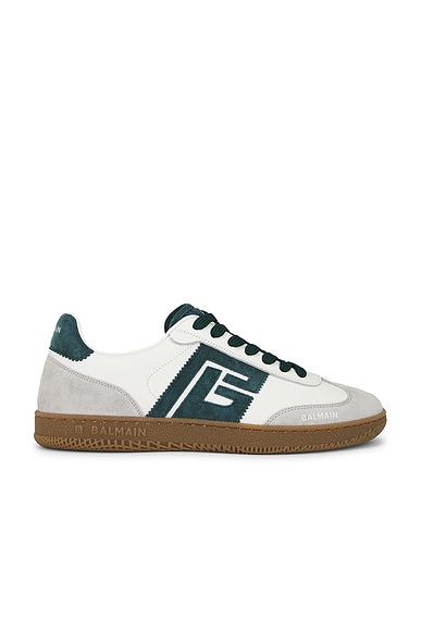 BALMAIN Swan Sneaker in Emerald & Blanc