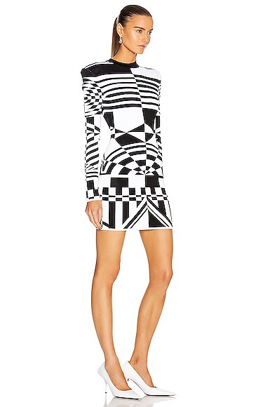 Balmain long sleeve dress clearance