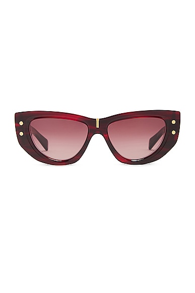 BALMAIN B-muse Sunglasses in Red Swirl & Gold