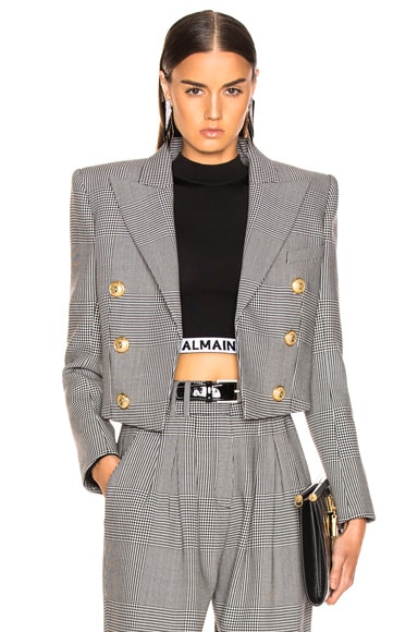 Double Breasted Cropped Blazer