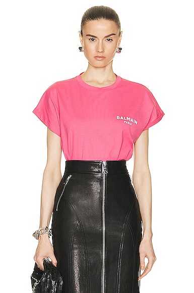 Flock Detail Cropped T-shirt