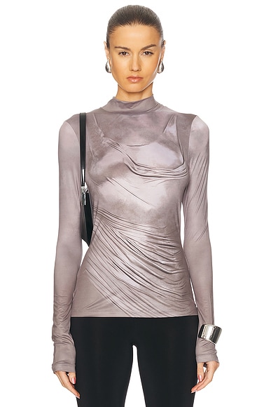 Draped Print Trompe L'oeil T-Shirt